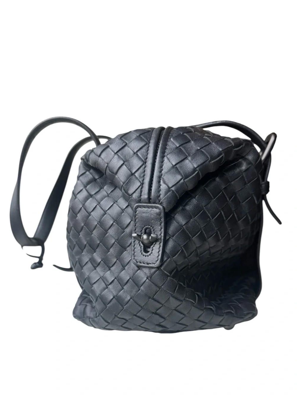 Bottega Veneta Black Nappa Leather Montaigne Boston Bag Duffel Lock Key Ex+